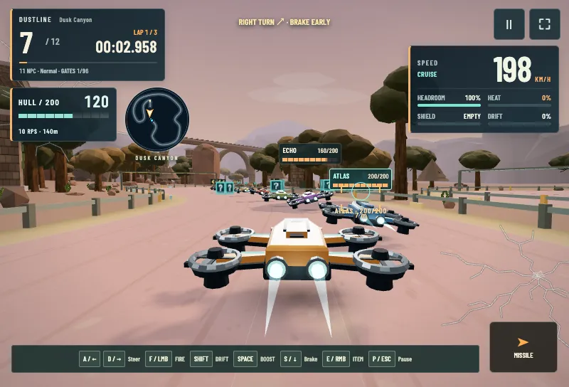 DUSTLINE: Combat Sprint gameplay screenshot 1